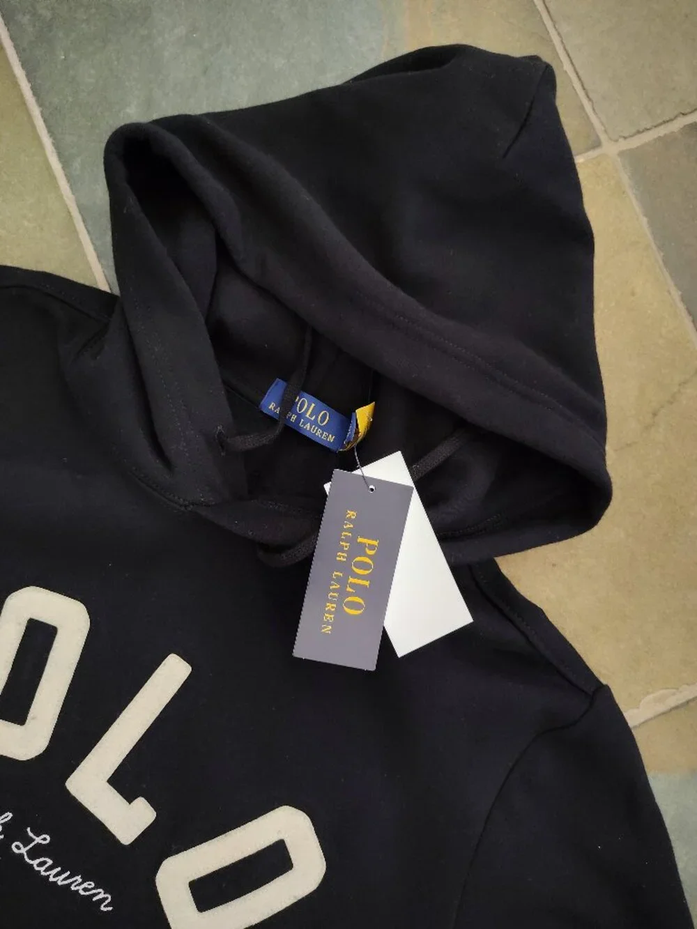 New Polo Ralph Lauren Black Pullover Hoodie
